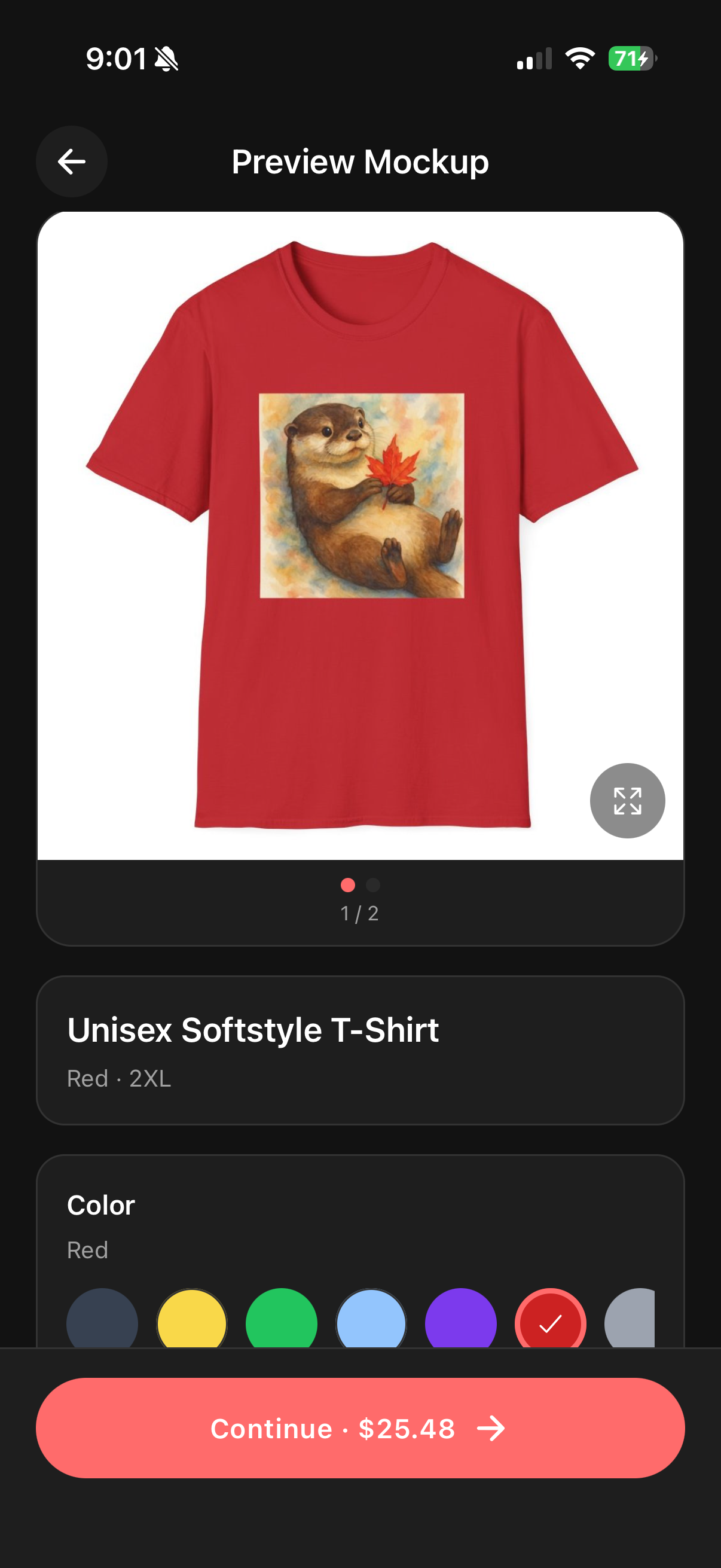 Add the design to a product